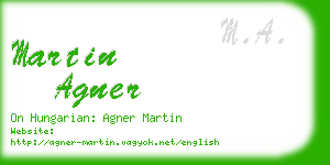 martin agner business card